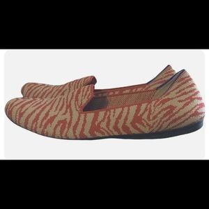 Retired Rothy’s Rothys Red Zebra Print Flats Shoes Removable Insole Sz 6